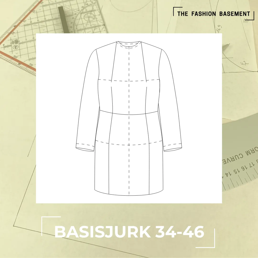 Patroon basisjurk maat 34 - 46 van "The Fashion Basement"